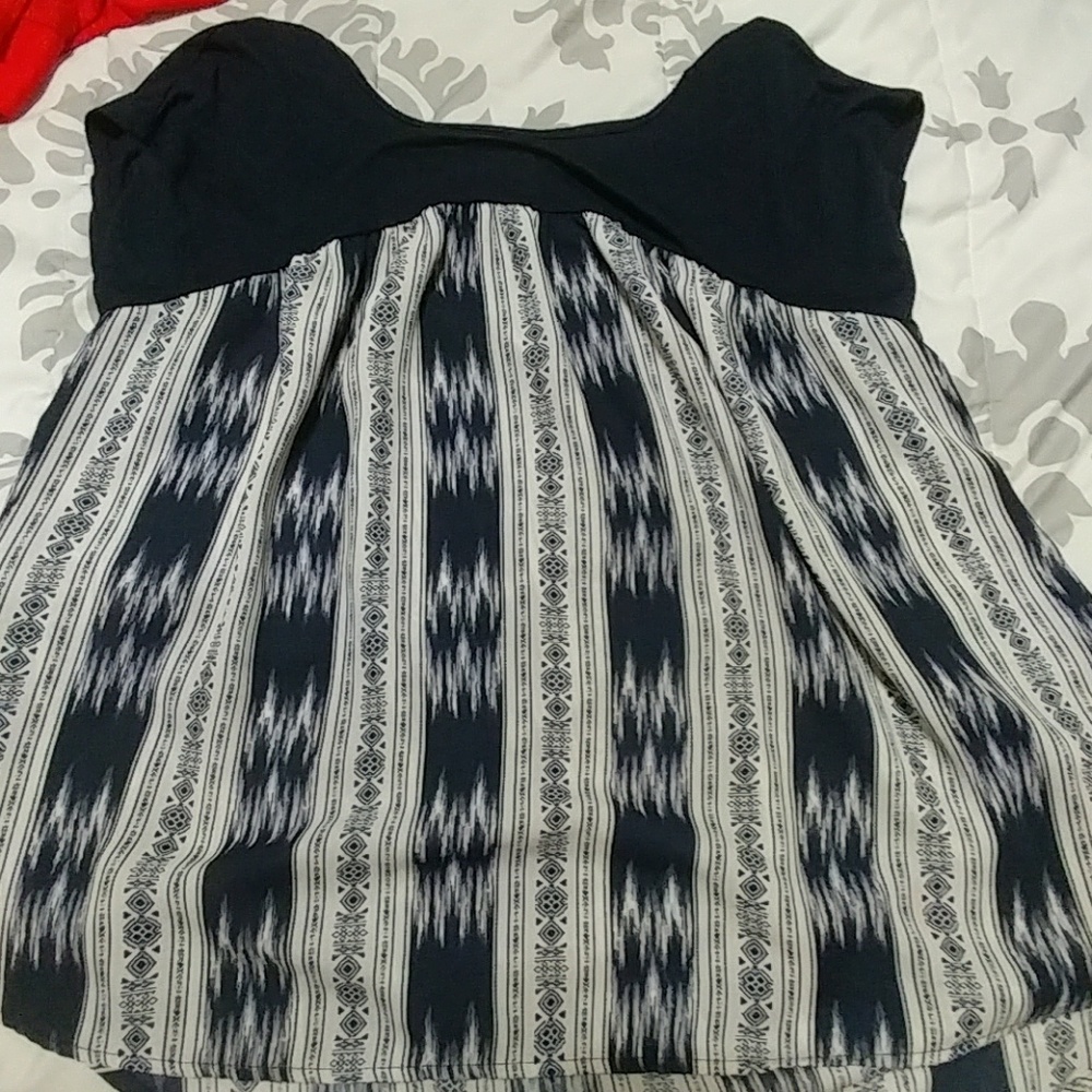 Blue and white blouse